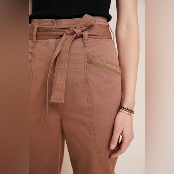 By Anthropologie Ellie Embroidered Utility Pants, size 8 - Picture 4 of 13